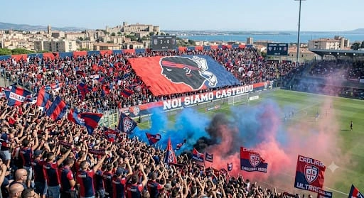 Cagliari vs Inter Milan at the Unipol Domus in Cagliari, Sardinia, Serie A.