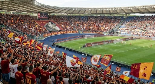 AS Roma vs Fiorentina at the Stadio Olimpico in Rome, Serie A.