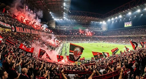 AC Milan vs AS Roma at the Stadio Giuseppe Meazza (San Siro) in Milan, Serie A.