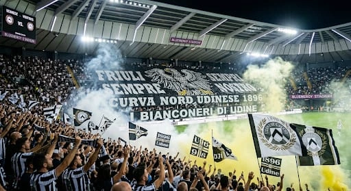 Udinese vs AC Milan at Bluenergy Stadium, Udine, Serie A.