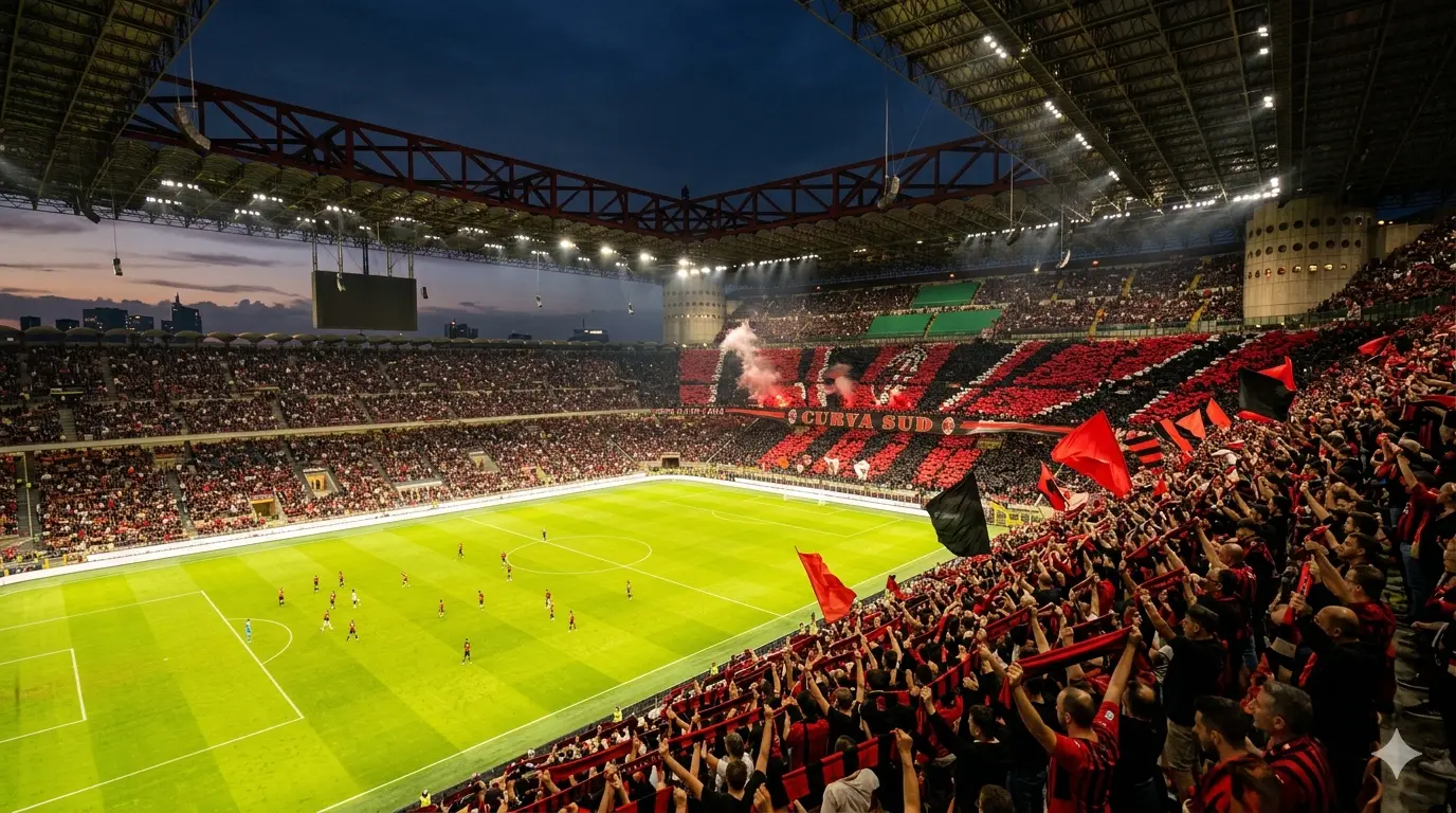 AC Milan vs Inter Milan at San Siro in Milan, Derby della Madonnina Serie A.