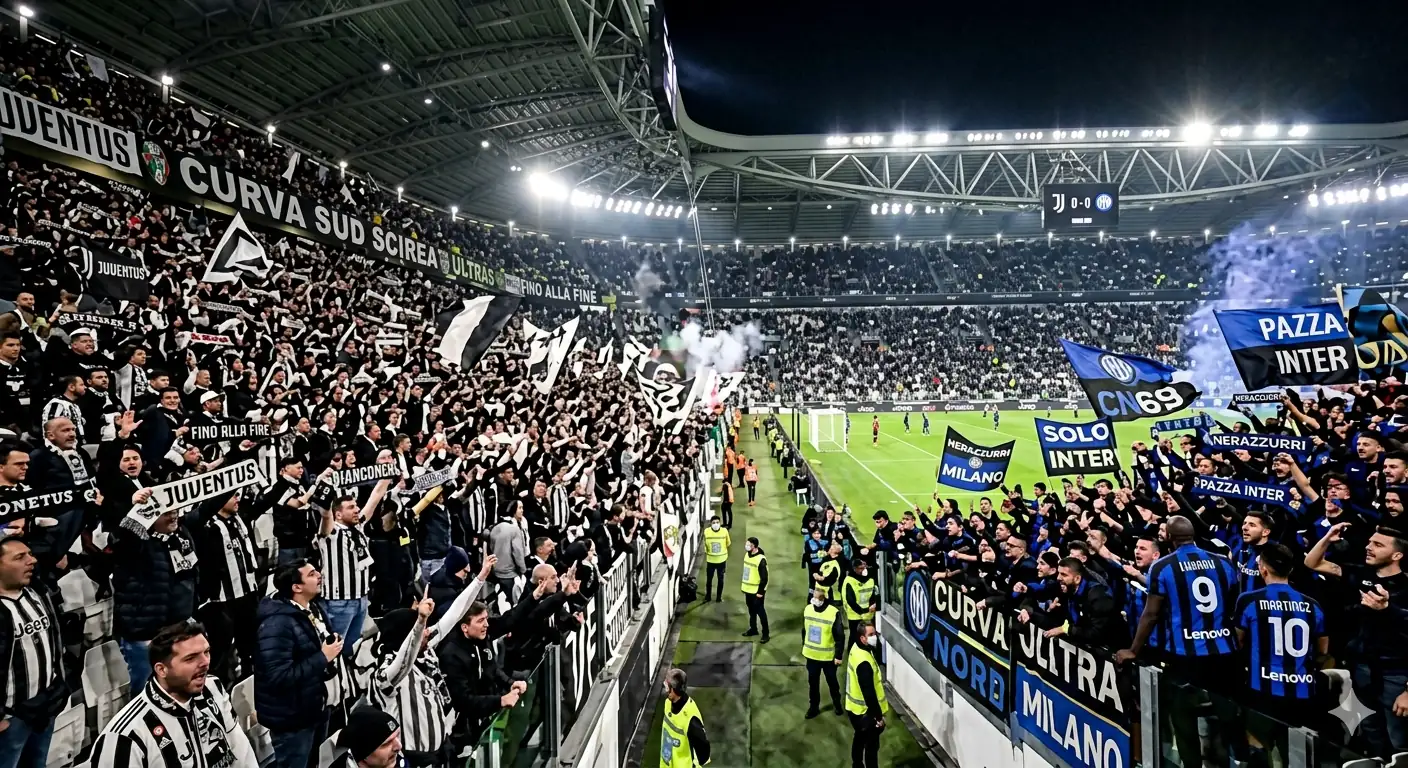 Juventus vs Inter Milan at the Allianz Stadium in Turin, Serie A Derby d'Italia.