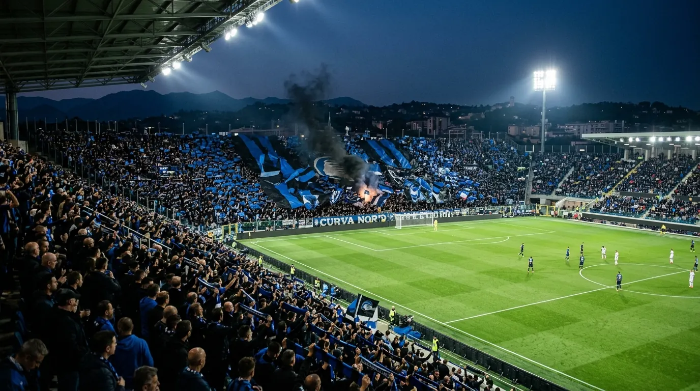 Atalanta vs Inter Milan at the Gewiss Stadium in Bergamo, Serie A fixture.